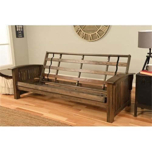 Kodiak Furniture Washington Queen Size Futon Frame Only in Rustic Walnut Brown Finish Kodiak Furniture