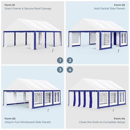GREEN PARTY 16x20FT Party Tent Heavy Duty, Large Wedding Event Shelters with 3 Carry Bags & Removable Sidewalls, Outdoor Canopy Gazebo Commercial Tent for Carport Camping Garden Patio GREEN PARTY