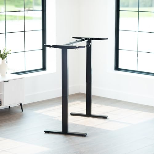 VIVO Electric Stand Up Desk Frame Workstation, Frame Only with 220 lbs Capacity, Brushless Motor Standing Height Adjustable Legs with Memory Controller, Black, DESK-V100EBY VIVO