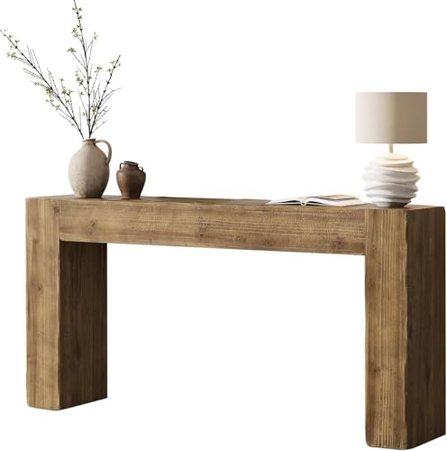 Tribesigns 63-Inch Solid Wood Console Sofa Table, Farmhouse Long Entryway Table Behind Couch for Living Room, Entrance, Hallway, Foyer, Easy Assembly Tribesigns