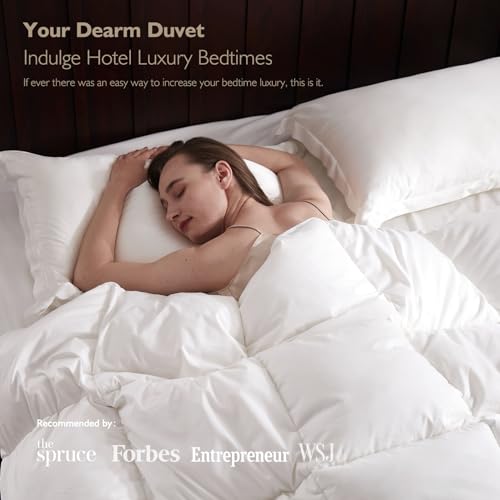 Cobnom® Hotel Luxury Feather Down Comforter Twin Size, Medium Warm All Season Duvet Insert, Silky Soft Egyptian Cotton Blend Cover, Ethically Sourced Feather & Down Filled, 68x90 Inch, White Cobnom
