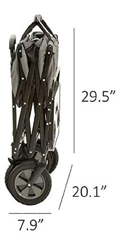 MacSports Collapsible Outdoor Utility Wagon with Folding Table and Drink Holders, Gray MacSports