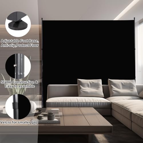 Room Divider 6FT Single Panel Privacy Screen, 71'' Wide Fabric Indoor Room Divider Wall Divider for Room Separation, Portable Room Partitions and Dividers Freestanding Temporary Wall Room Separators HOMSCREENER