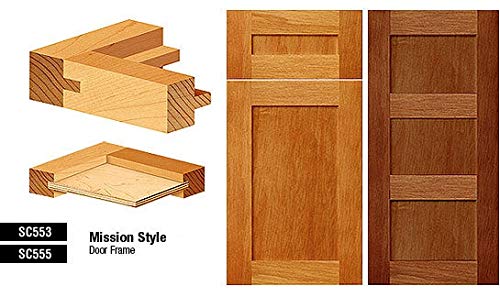 Amana Tool - SC553 2Piece Carbide Tipped 3-Wing Instile & Rail Adjustable Cabinet Door 2- Amana Tool