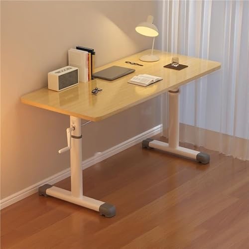 RJYYYDS Manual Crank Standing Desk, Height Adjustable Computer Desk, Sit-Stand Study Hand Lifting Writing Table, for Bedroom, Living Room, Office,Natural-31.5 * 23.6in RJYYYDS