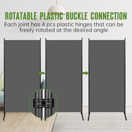 JVVMNJLK Indoor Room Divider, Portable Office Divider, Room Divider Wall Screen 3 Panel, Folding Partition Privacy Screen Walls Dividers for Room Separator 102" W x 71.3" H, Grey JVVMNJLK