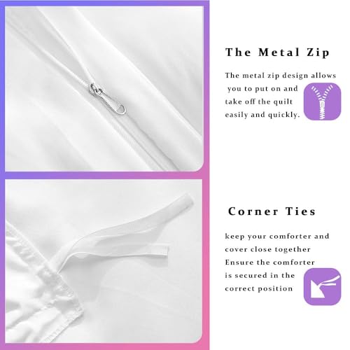 YFIOYI Blue Sea Bedding Set, Summer Duvet Cover Sets, Scenery Soft Microfiber Comforter Cover Sets with 3 Pillow Shams, with Zipper(Long Single) YFIOYI