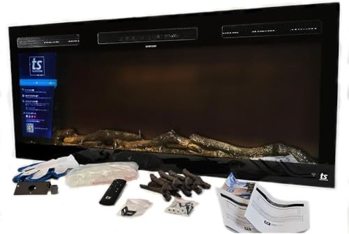 Touchstone Smart Electric Fireplace-The Fury 46" Wide- 4.5" Thin in Wall Recessed-100 Realistic Flame/Ember Bed Color Combos-1,500W Heater-Larger Viewing Area-Alexa/WiFi Enabled Touchstone
