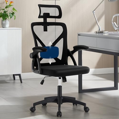 Nexthro Office Chair,Ergonomic Desk Chair with Adjustable Lumbar Support,400 Lbs Mesh Computer Chair High Back with Headrest for Home Office (Black) Nexthro