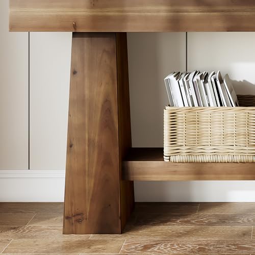 TRIBEWOOD Solid Wood Console Table, 63-Inch EntrywayTable with Storage, Long Wooden Sofa Table Behind Couch for Entryway, Hallway, Foyer, Living Room TRIBEWOOD