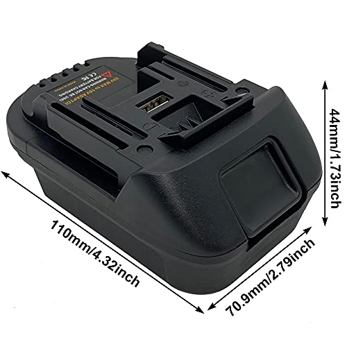 Battery Adapter for Makita 18V Lithium-Ion Cordless Tools, Convert for Milwaukee M18 18V or Dewalt 18V 20V Lithium Battery to Makita 18-volt BL1830 BL1850 LXT Battery Converter, w/ USB Charge Port QINIZX
