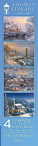 Ceaco - 4 in 1 Multipack - Thomas Kinkade - Holiday - (4) 500 Piece Jigsaw Puzzles Ceaco