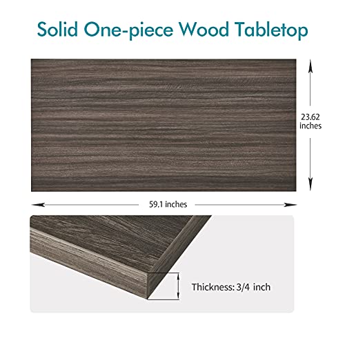 Kaboon Universal Tabletop 59.1"x23.62", Solid One-Piece Melamine Table Top, Double Desk L-Desk DIY, Home and Office Countertop,Eucalyptus/Dark Walnut Kaboon