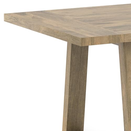 SIMPLIHOME Whitley Dining, Solid Mango Wood Farmhouse-Style Rectangular Kitchen Table in Grey Wash for 4 to 8 People, 72 inches SIMPLIHOME