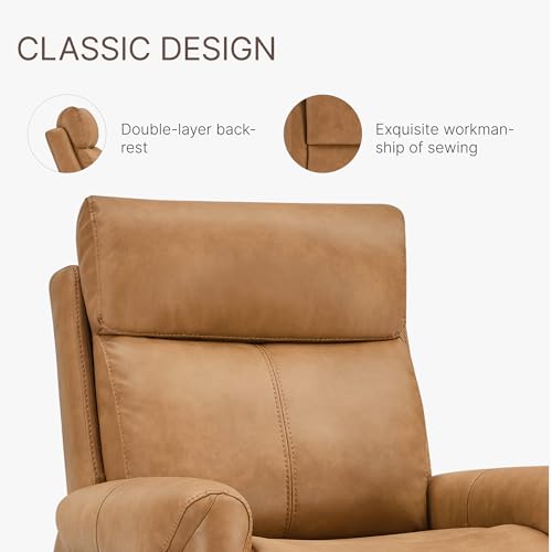 KISLOT Wall Hugger Recliner Chair for Adults, Faux Leather RV Recliner with USB Charging Ports Electric Power Reclining Sofa for Living Room Home Theater Seating Bedroom