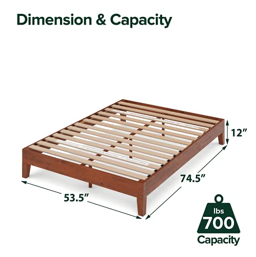 ZINUS Wen Deluxe Cherry Wood Platform Bed Frame - Sturdy, Stylish, No Box Spring Needed Zinus