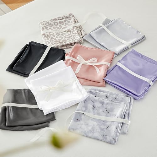 FreshCulture Satin Sheets Queen Size Bed Set- 4 Piece Luxury Soft Silky Queen Sheet Set, Similar to Silk Bed Sheets with 1 Deep Pocket Fitted Sheet, 1 Flat Sheet & 2 Pillowcases (Black) FreshCulture