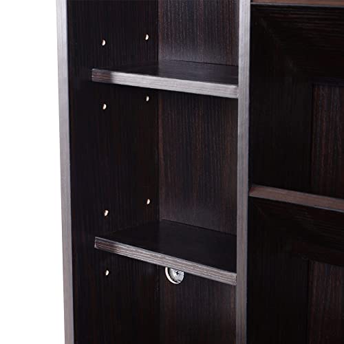 HOMCOM Wall Mounted Fold Out Convertible Desk, Multi-Function Floating Desk with Storage Shelf for Home Office, Espresso Brown HOMCOM