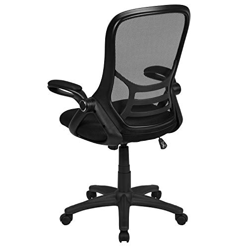 Flash Furniture Porter High Back Black Mesh Ergonomic Swivel Office Chair with Black Frame and Flip-up Arms Flash Furniture