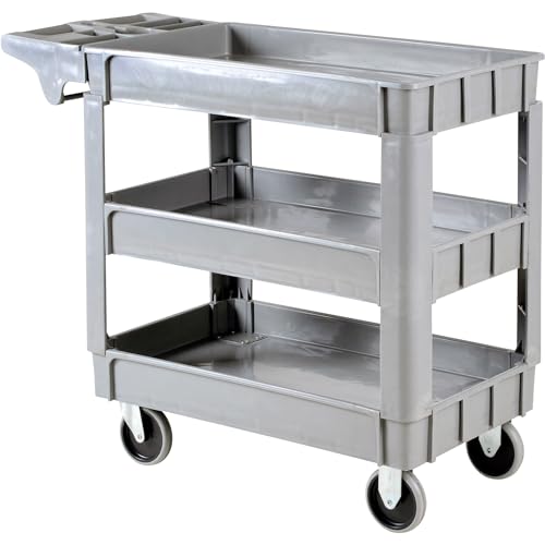 Ironton 500-Lb. Capacity 3 Tray Utility Cart, Maintenance-Free Structural Foam Construction Cargo Pushcart, Scratch Resistant, Easy to Clean Service Ironton