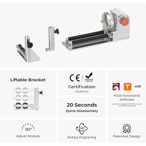 TOOCAA 5-in-1 Rotary Roller Set For Engraving Cylindrical Objects TOOCAA