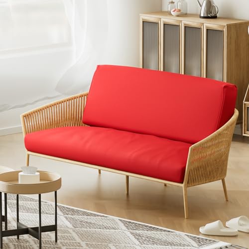 Magshion Futon Cover Armless Couch Cover Sofa Cover Furniture Protector Twin Size 39"x75"x6" Red Magshion