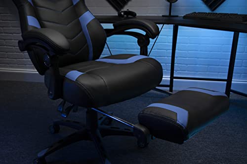 RESPAWN 110 Ergonomic Gaming Chair with Footrest Recliner - Racing Style High Back PC Computer Desk Office Chair - 360 Swivel, Adjustable Lumbar Support, Headrest Pillow, Padded Armrests - 2021 Blue RESPAWN
