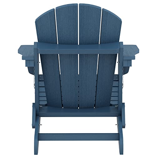 SERWALL Folding Adirondack Chairs Weather Resistant for Outdoor, Patio, Lawn, Garden, Backyard Deck, Fire Pit - Blue SERWALL