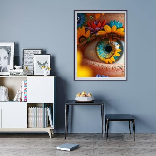 TZTTZT Diamond Art Kits for Adults - Eye Blossoms Floral Kaleidoscope Diamond Painting Kits for Adults Beginner, 12x16 in Frameless Diamond Painting Kit for Home Wall Decor TZTTZT