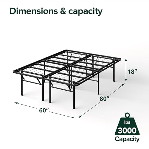Zinus Premium SmartBase 4 Extra Inches high for Under-bed Storage/Mattress Foundation/Platform Bed Frame/Box Spring Replacement/Quiet Noise-Free, Queen, Black (OLB-SB13-18Q) Zinus