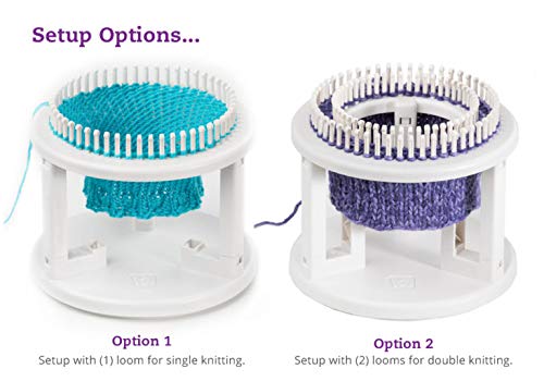 Authentic Knitting Board 'Rotating' Double Knit Loom, Double Knit with Rotating Base, Easy Knitting Authentic Knitting Board