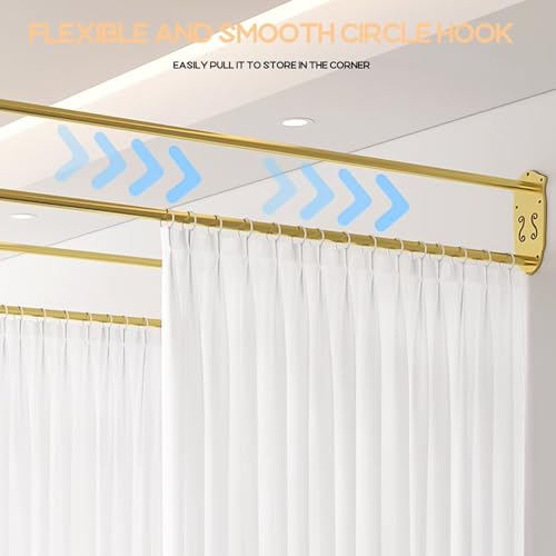 Hanging Room Divider Curtain Rod U Shaped Wall Divider for Privacy Separation Modern Room Separator Curtain Track Metal Space Divider for Bedroom, Fitting Room and Beauty Salon Privacy (Black) Generic