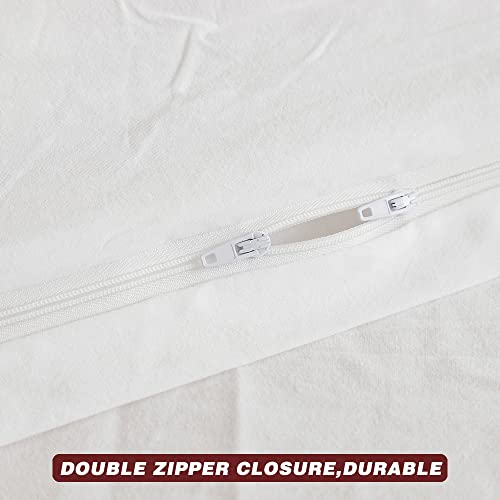 FACE TWO FACE Bedding Duvet Cover Set100% Washed Cotton Duvet Cover Linen Like Textured Breathable Durable Soft Comfy (Full, White) FACE TWO FACE