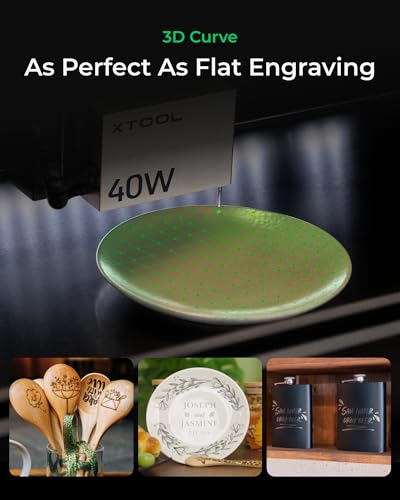 xTool S1 40W Laser Cutter and Laser Engraver for Tumblers, 23.93" x 15.16" Bed Size, 600mm/s Speed, Laser Engraving Machine, Laser Engraver for Wood and Metal, Acrylic, Big Project - Rotary Bundle xTool
