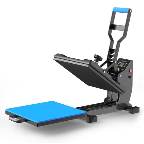 Delclynee 15" x 15" Slide Out (12.25") Heat Press Machine for T Shirts, Clamshell Pull Out Lower Platen, Industrial-Quality Digital Sublimation Printer for Heat Transfer Vinyl Delclynee