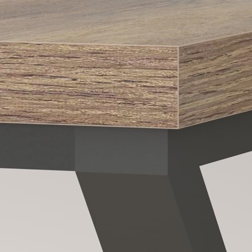 IBF Wood Large Computer Desk, 70.8” Long Home Office Desk for two Person, Farmhouse Work Study Writing Table in Bedroom, Simple Wide Metal Executive Double PC Gaming Workstation, Rustic Oak IBF