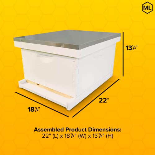 Mann Lake Complete Bee Hive Kit, Fully Assembled Beginner-Friendly Bee Hive Starter Set with Hive Body & 10 Frames Mann Lake