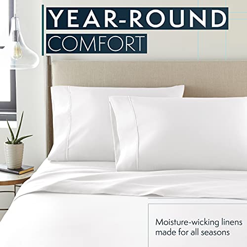 HC COLLECTION Twin Sheet Set w/ 1 Pillowcase, Hotel Luxury Platinum 1800 Series Brushed Microfiber Bed Sheets, Ultra Soft Lightweight Breathable Cooling 3 Pcs Bedding, All Season Easy Care, White HC COLLECTION