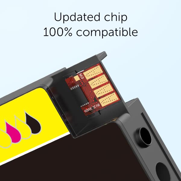 Rohon 952xl Latest Upgrade Compatible Ink Cartridges Combo Pack Replacement for HP 952 XL Use with Officejet Pro 7740 8210 8710 8720 8740 8715 7720 8725 8730 (4 Packs), Black, Cyan, Yellow, Magenta Rohon