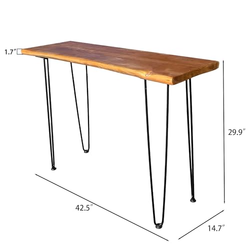 Brefhome Narrow Entryway Table, Modern Solid Wood Console Table Behind Sofa, Handcrafted Live Edge Tall Table for Living Room, Hallway, Outdoor Generic