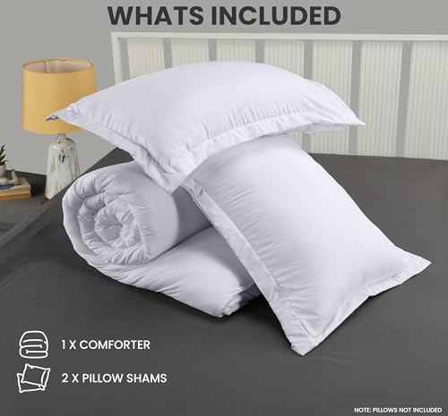 Queen Comforter Set 3 Piece White by Utopia Bedding, Comforters Queen Size, Bedding Comforters Sets, Down Alternative Soft Bed Set, 1 Comforter (88 x 88 inches) 2 Pillow Shams (20 x 26 inches) Utopia Bedding