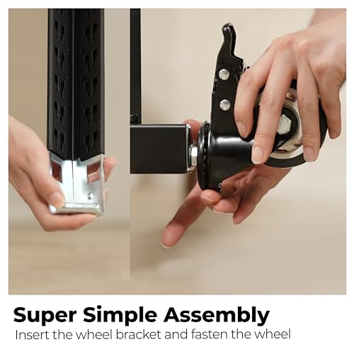 HOMEDANT House 5-Tier Metal Boltless Rolling Cart Shelf Rack Casters Heavy Duty Laminated Wheel Shelving Unit Adjustable Storage Shelves Organizer Kitchen Garage 36.2" W x 16.5" D x 69.5" H 1Pack HOMEDANT