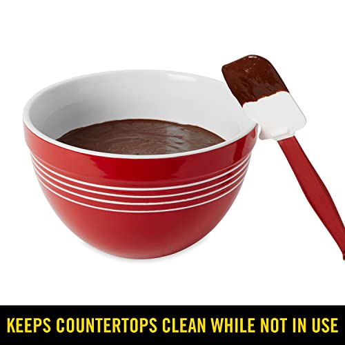 Rubbermaid Commercial Products High Heat Resistant Silicone Heavy Duty Spatula/Food Scraper, 9.5-Inch, 500 Degrees F, Red Handle, for Baking/Cooking/Mixing, Commercial Dishwasher Safe Rubbermaid Commercial Products