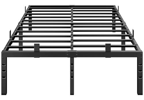BedsPick 14 Inch Queen Bed Frame, Metal Platform Bed Frame Queen Size with 6 Anti-Slip Mattress Retainers, Heavy Duty Sturdy Mattress Foundation, Easy Assembly, Noise Free, No Box Spring Needed, Black BedsPick