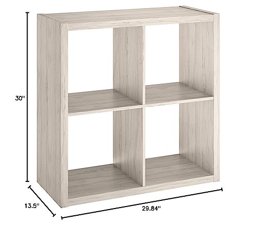 ClosetMaid 4550 Decorative Open Back 4-Cube Storage Organizer, Bleached Walnut ClosetMaid