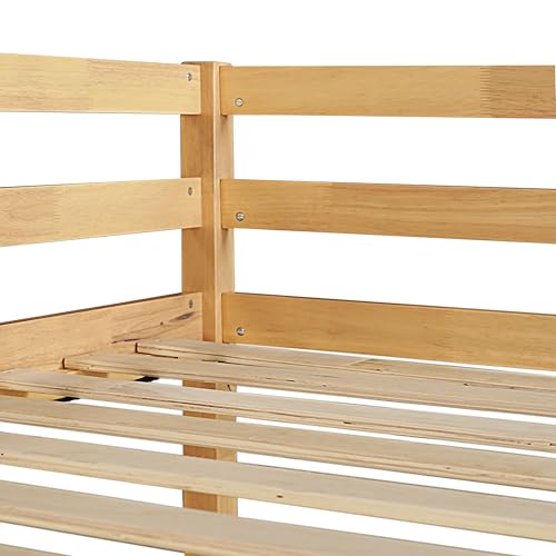 Bellemave Twin Loft Bed with Desk,Loft Bed for Kids, Boys, Girls,Wooden Loft Be Frame with Desk and Ladder, Natural Bellemave