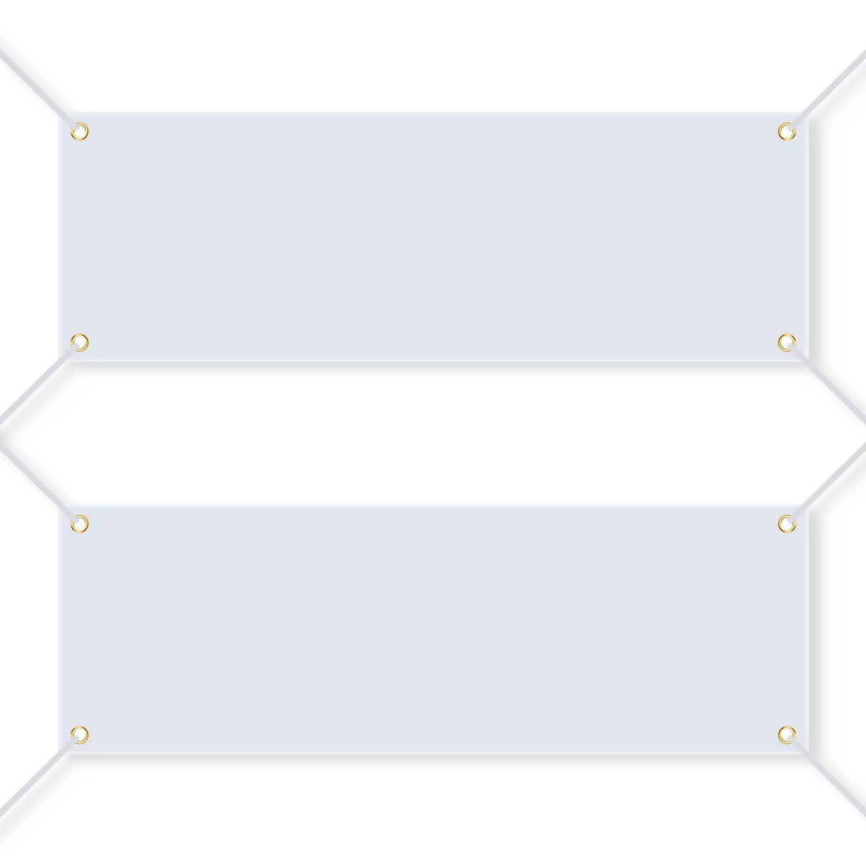 2 Pieces Large Blank Banners, 2x6 Feet White Polyester Oxford Sublimation Banners with Hanging Rope for Indoor Outdoor Display, DIY Blank Banners for Wall Signs, Painting, and Writing, and Party Decoration GCTWFYK