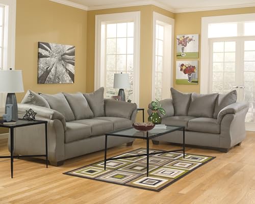 Signature Design by Ashley 1` Darcy Casual Plush Loveseat, Grayish Brown, 39"D x 67"W x 40"H, Gray Signature Design by Ashley