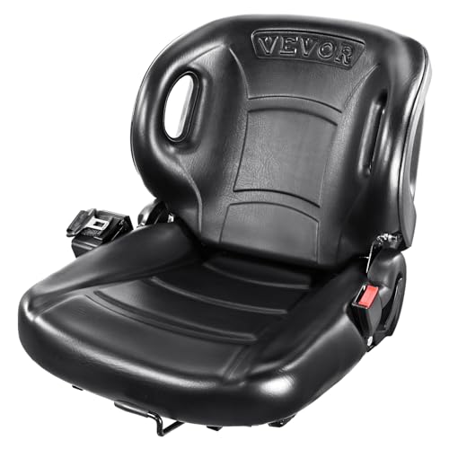 VEVOR Universal Forklift Seat,Tractor Seat with Adjustable Angle Back, Micro Switch and Seatbelt for Toyota Forklift,Tractor,Excavator Skid Loader Backhoe Dozer Telehandler VEVOR