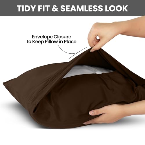 Utopia Bedding King Pillow Cases - 2 Pack - Envelope Closure - Soft Brushed Microfiber Fabric - Shrinkage and Fade Resistant Pillow Covers King Size 20 X 40 Inches (King, Brown) Utopia Bedding
